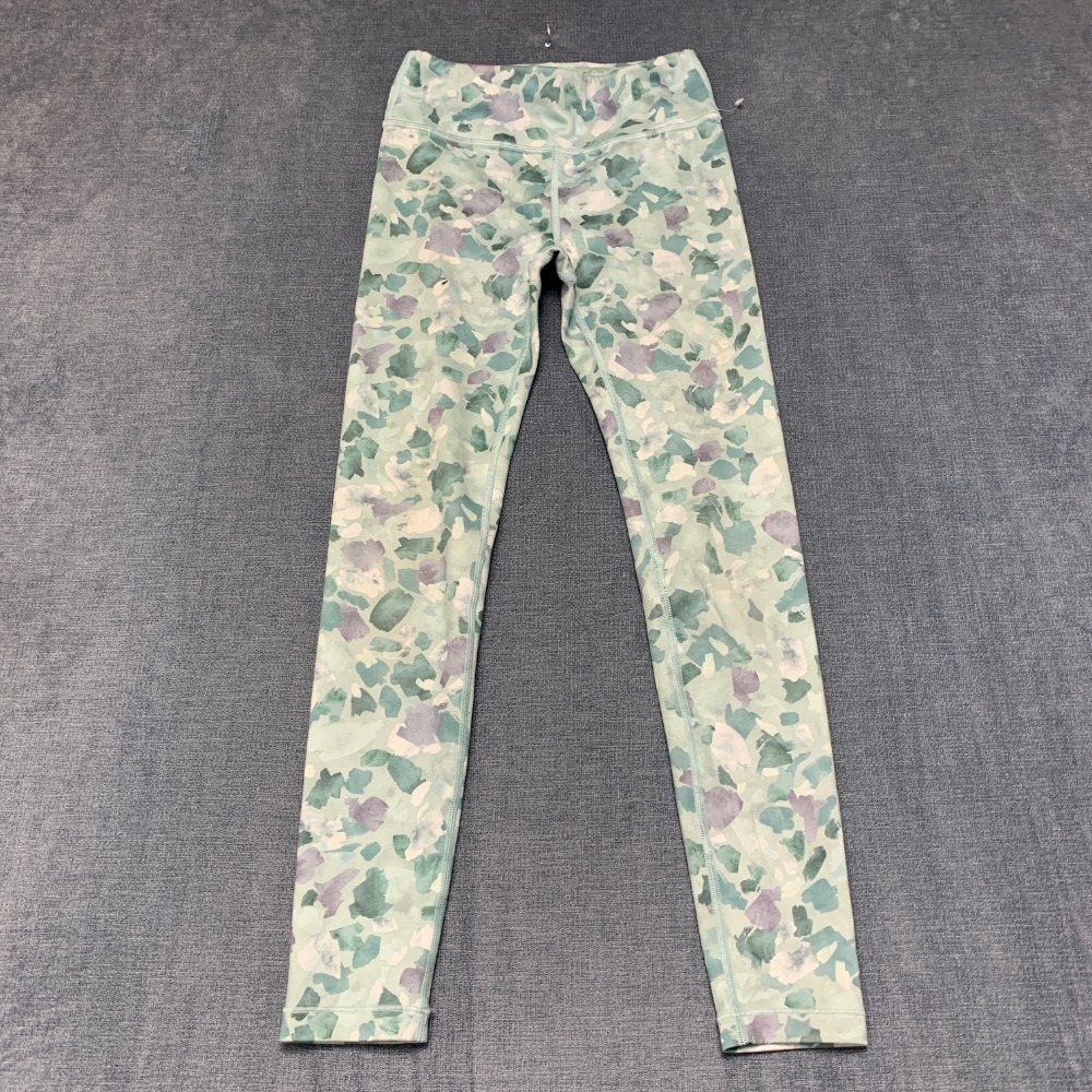 Athleta Girl High Rise Printed Chit Chat Leggings L 12 Leap Green Camouflage Gym